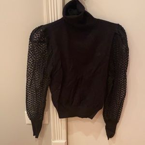 Zara Black Sweater with Mesh Sleeves